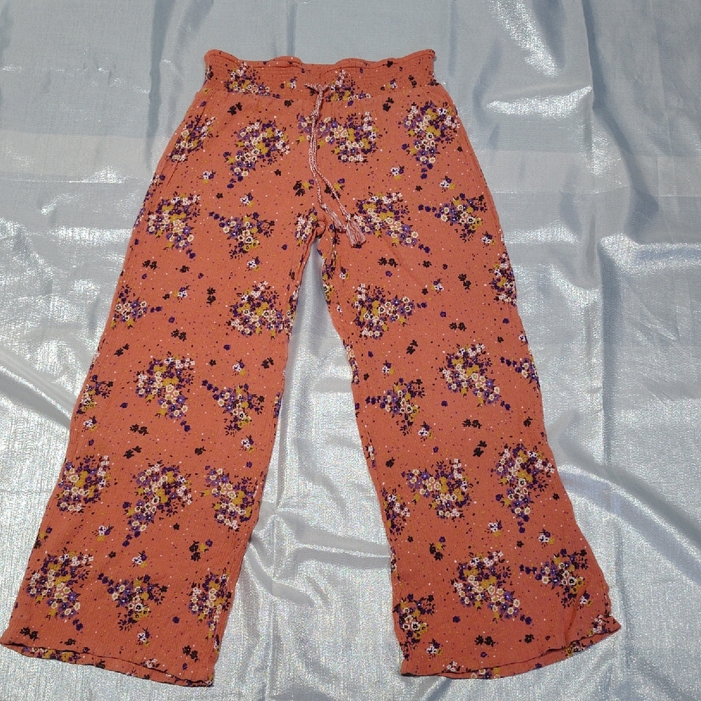 Hippie Laundry Orange Floral Wide Leg Pants
